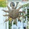 Summer Sun Metal Wall Outdoor Decor Moon Wall Decoration Metal Wall Sculpture Hanging Garden Wall Sculpture for Indoor Outdoor Patio Fence Decor Gold